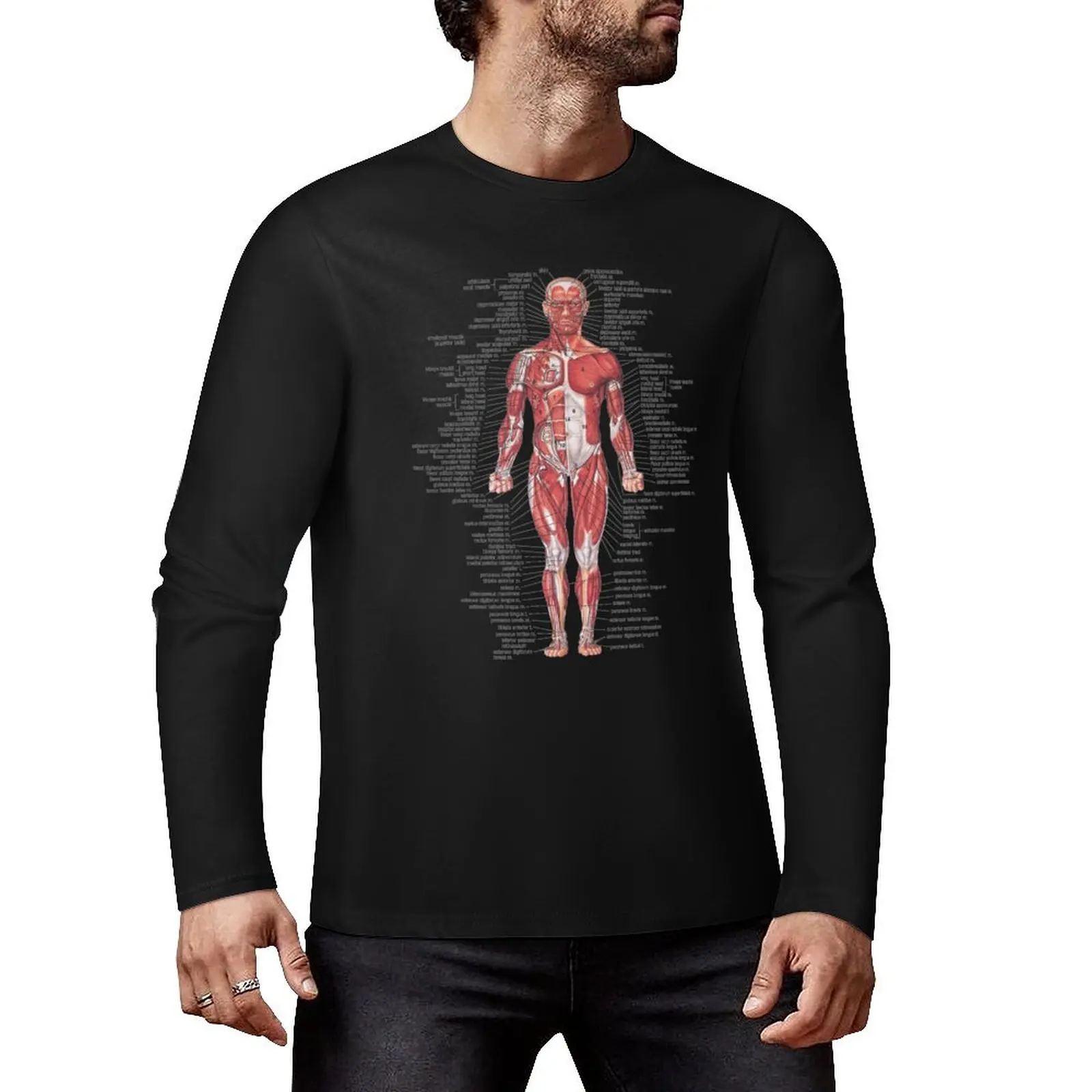 Muscular System of the Human Body Long T-Shirt sweat shirts custom t shirts Oversized t-shirt fitted t shirts for men