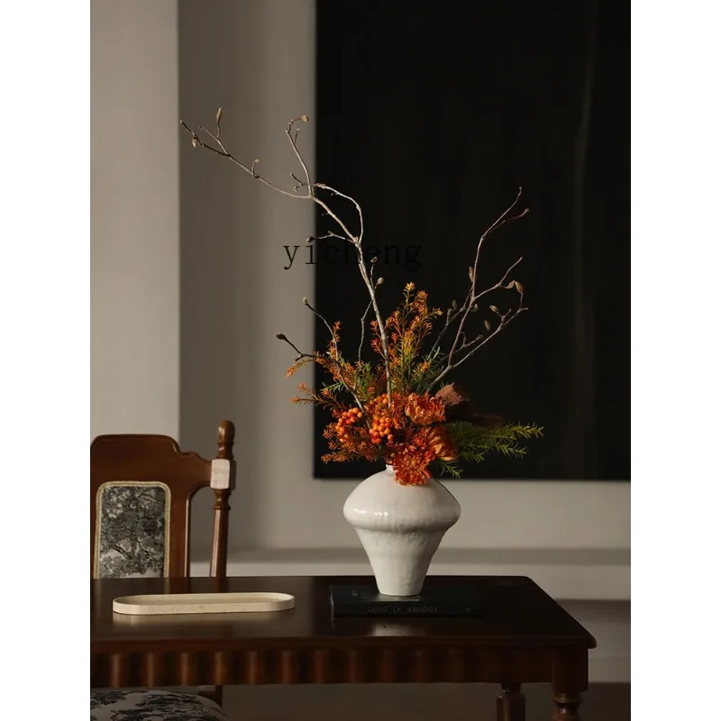 M-b8 Ceramic Vase Ornament Youth Artist Flower Arrangement Work