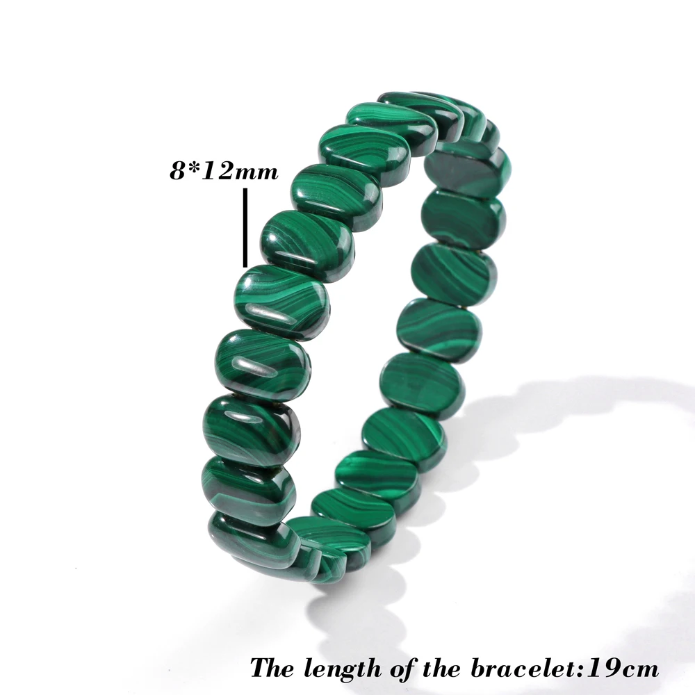 New Hot Sale Natural Green Malachite Bracelet Genuine Gem Stone Beads Bracelets Bangles for Women Men Healing Jewelry Gift