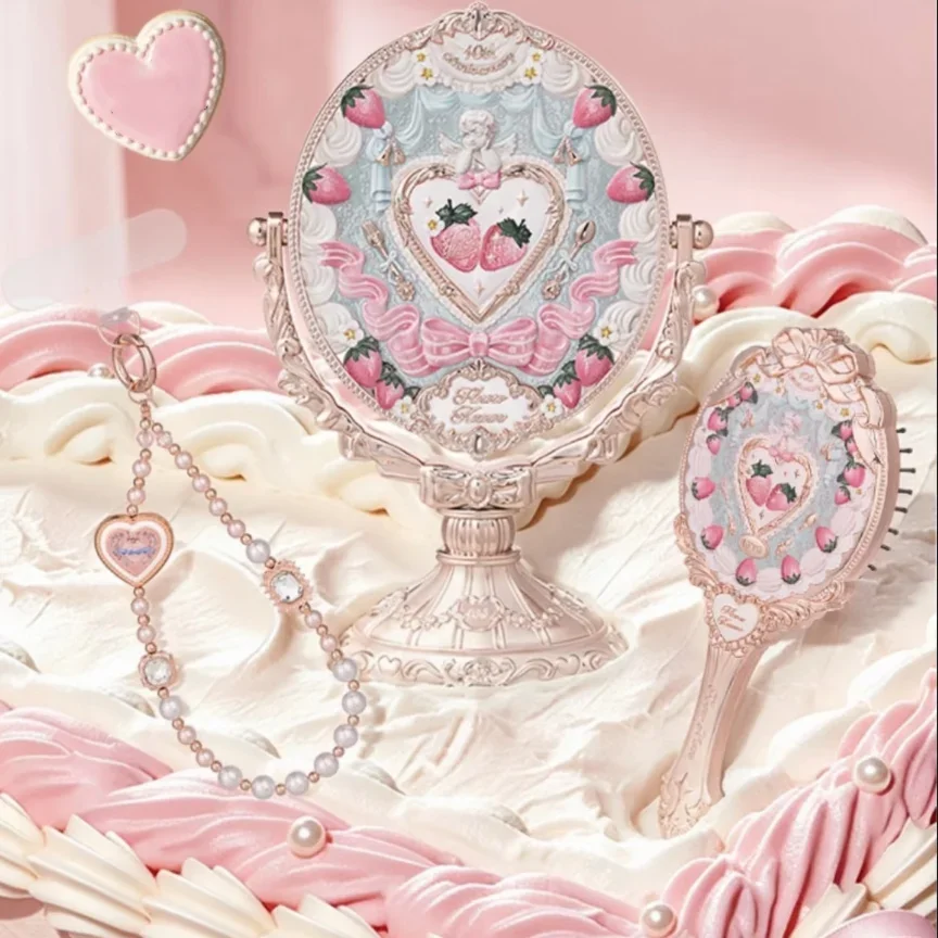 Flower knows 10th Anniversary Desktop Vanity Mirror Hair Brush Air Cushion Comb Phone Charm Snow Keychain Bracelet