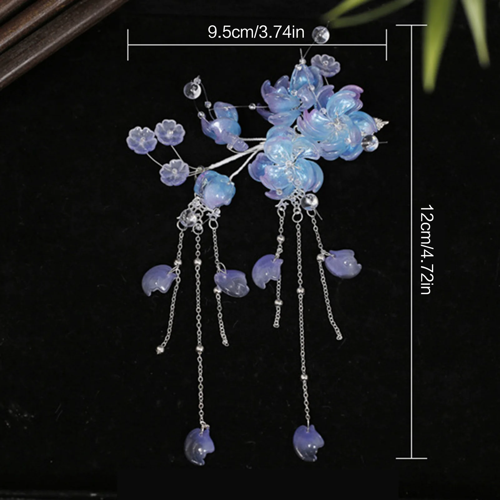 

2PCS Vintage Tassel Flower Hair Clips Floral Fringe Jewelry for Women Pearls Chain Pendant Hairclips Girls Hair Accessories