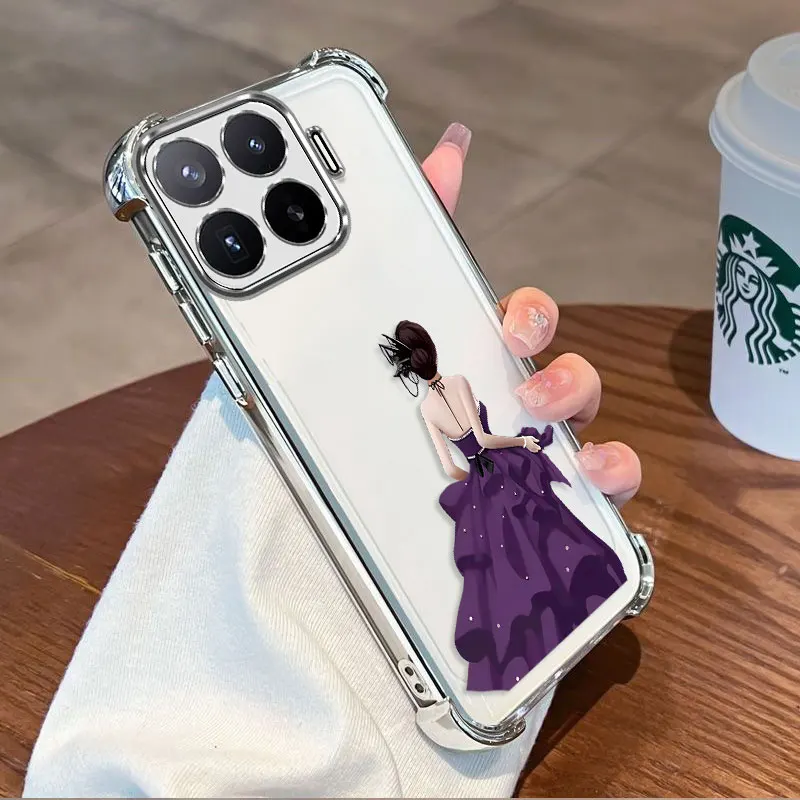 Plating Protective Cover For Xiaomi 17T Pro Case Flxebile TPU Four-corner Shockproof Butterfly Print Pattern Fundas