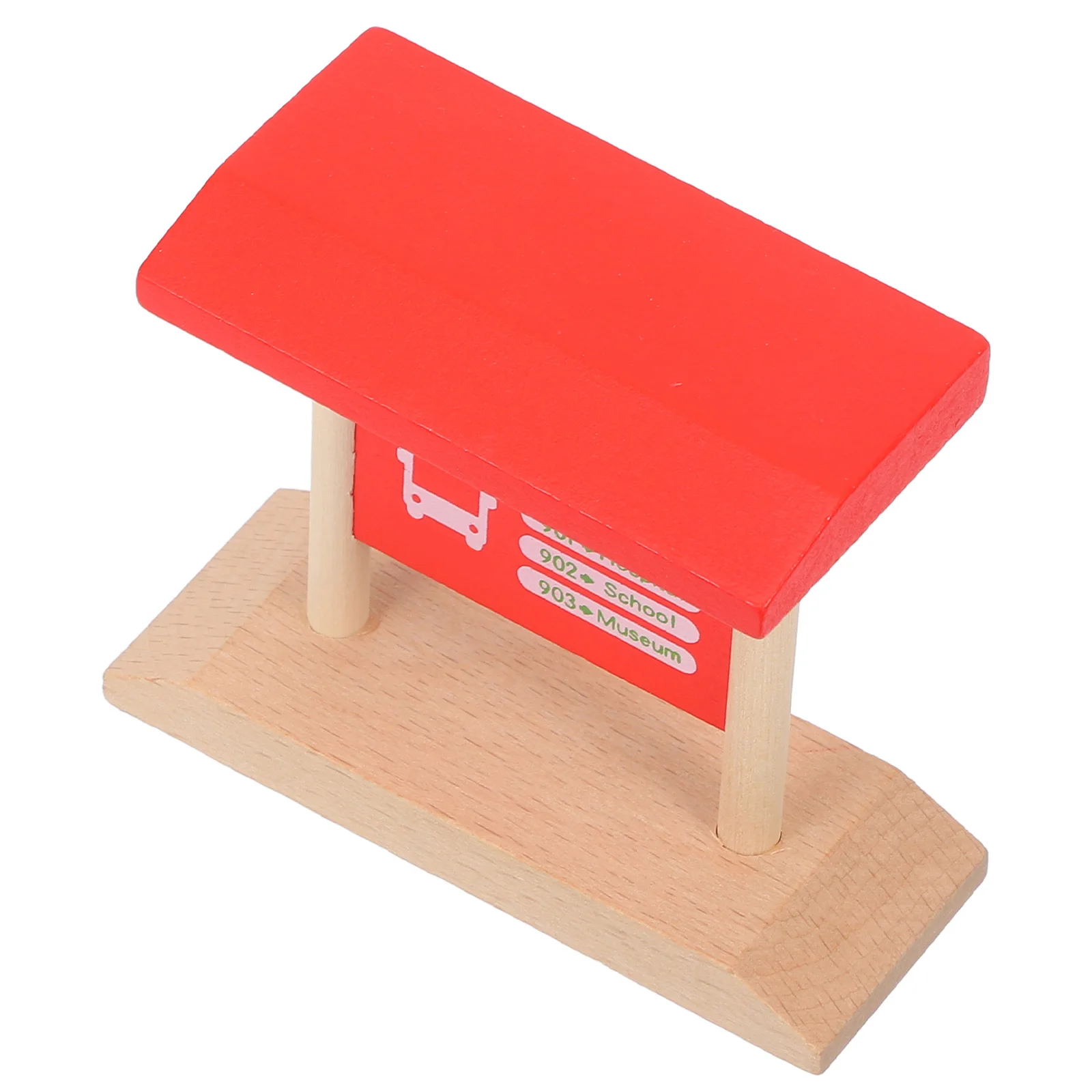 

Railway Platform Accessories Toy Model Vehicle Track Pretend Simulation Station Train Wooden Kids