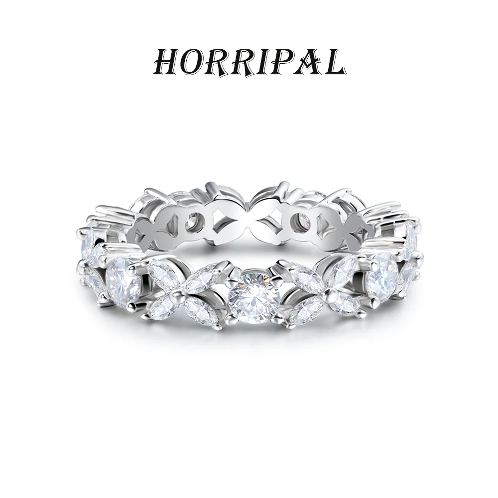 

HORRIPAL D VVS1 Moissanite Diamond Ring for Women GRA Certified Lab Grow Diamond 925 Sterling Silver High quality Fine Jewelry