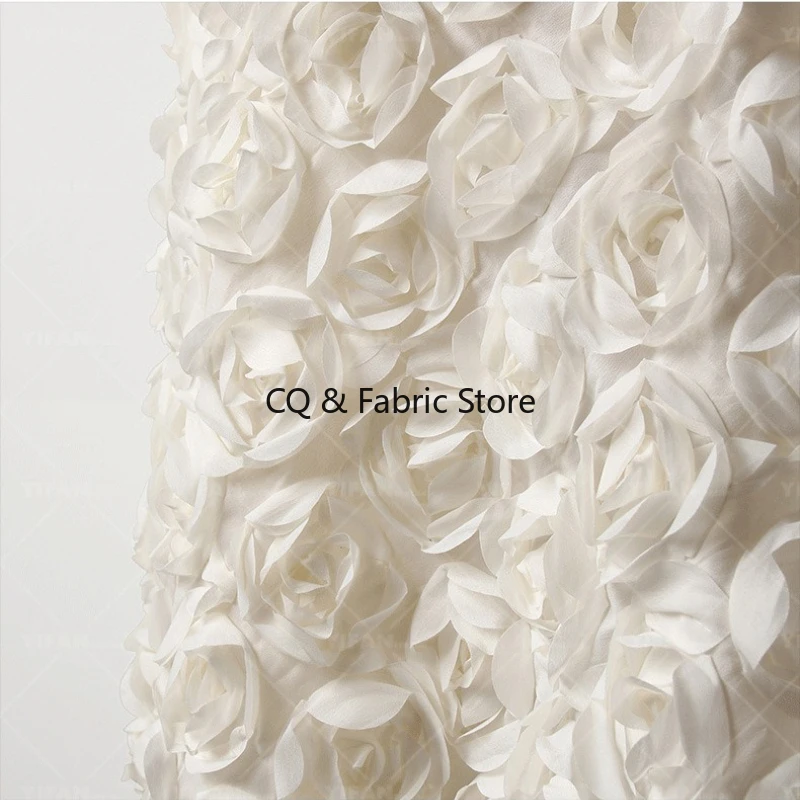 

High Density 3D Embroidered Chiffon Fabric for Wedding Dresses Kids Clothing and Apparel Designer Fabric