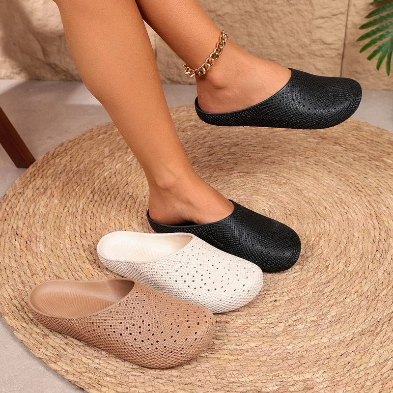 Women's Fish Mouth Closed Toe Comfortable Solid Color Slippers Women Casual Lightweight Beach Fashionable Sandals Summer New