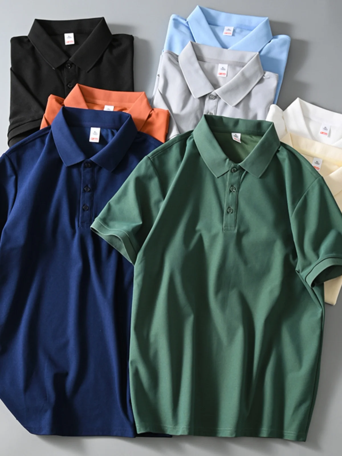 Summer Men's Basic  Color Casual  Shirt Short Sleeve Precision Thread Bead Ground Fabric Turn-down Collar Modern Style