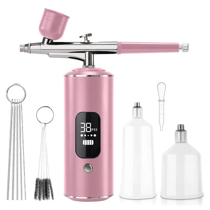 ABKS-Digital Air Brush With Compressor Portable Air Brush Crafts Air Brush Art Painting Compressor Airbrush Pen Airbr
