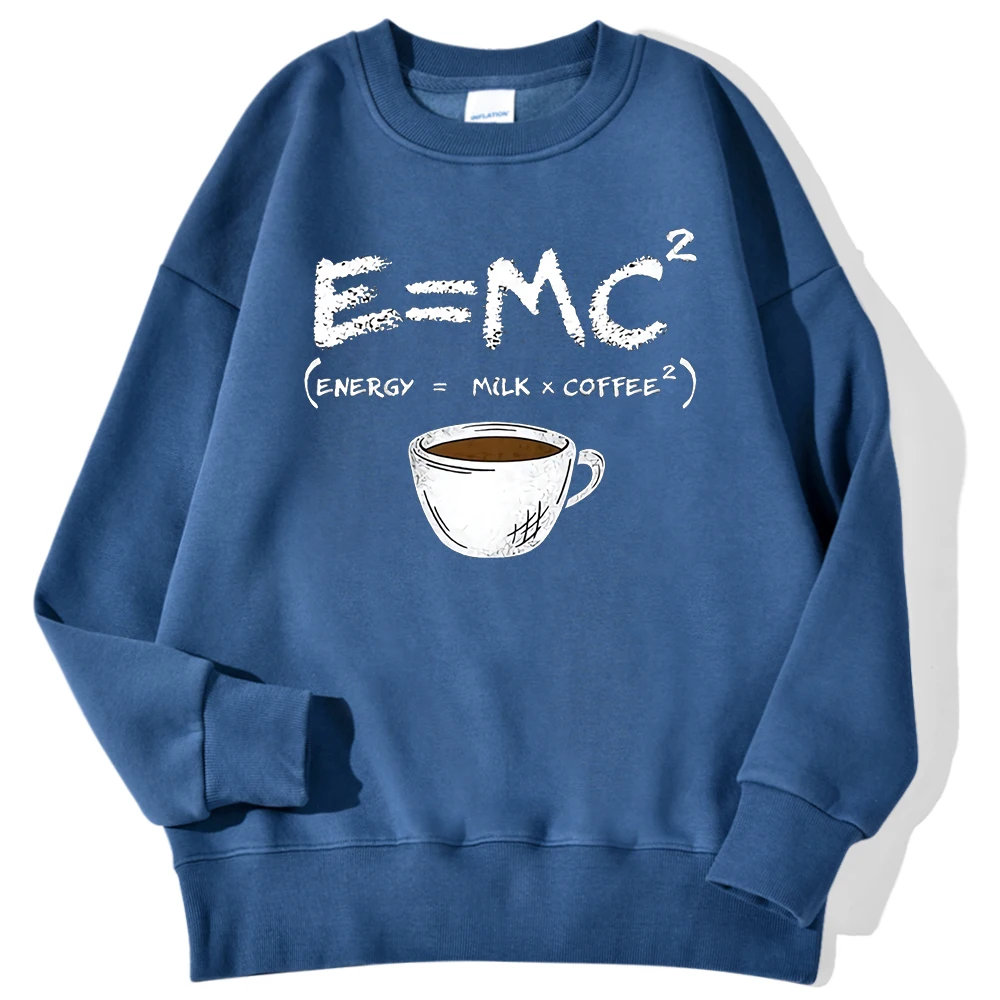 Energy=Milk+Coffee Printed Men Pullover Casual Comfortable Warm Hoodies Street Fashion Sweatshirts Autumn Fleece Sportswears