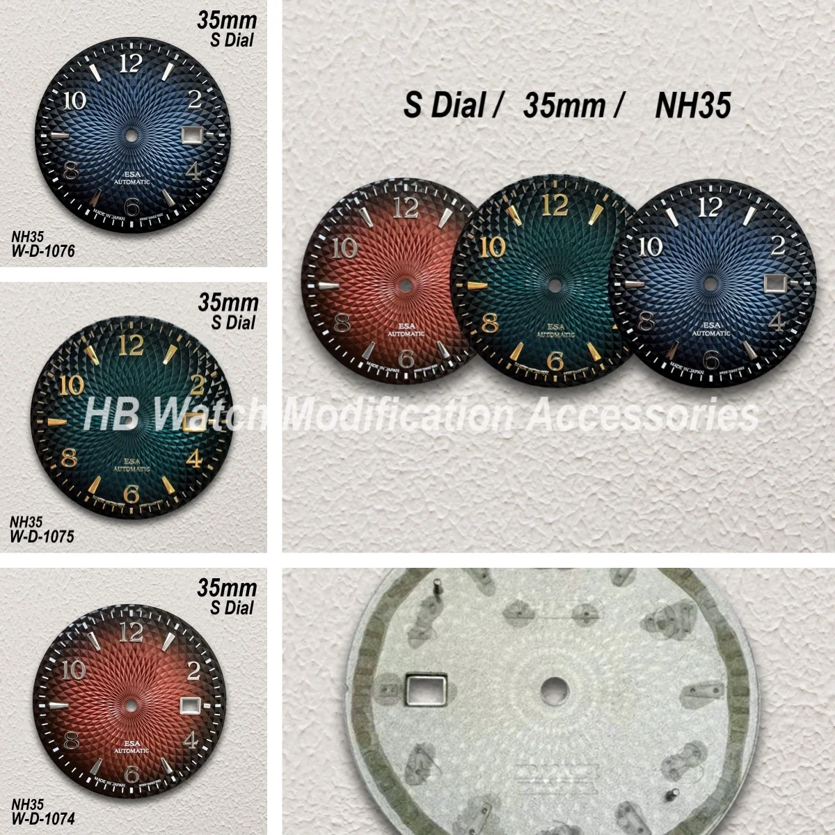 

35mm S Logo Cocktail Dial Fit NH35/NH36 Movement High-Quality NH35 No Luminous Dial Watch Modification Accessories