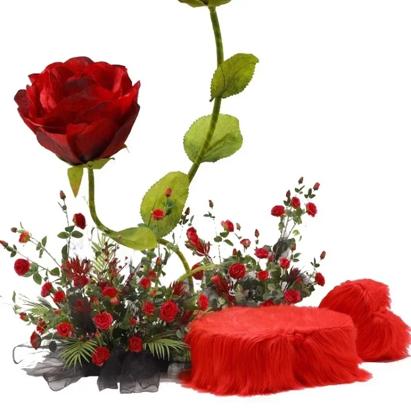 

decorative artificial flower oversized rose layout shopping mall Meichen window clothing store decoration scene layout Hot sales