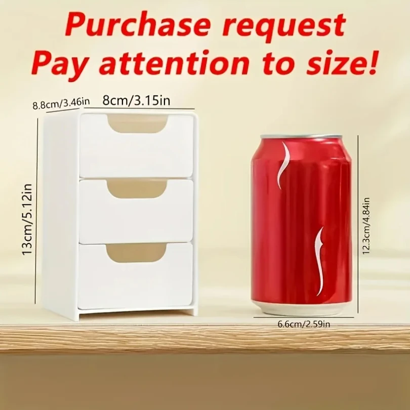 منظم أدراج صغير أنيق مكون من 3 طبقات للمكتب مثالي للوازم المكتبية ومنظم مكتب تخزين مستحضرات التجميل والمجوهرات