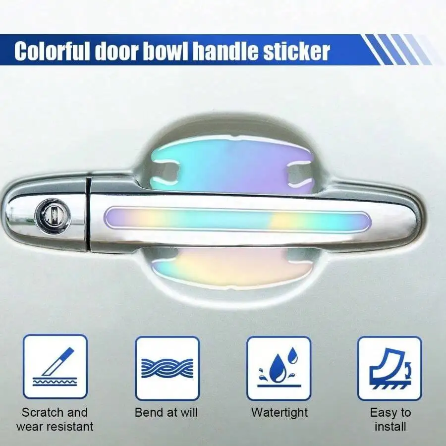 

Colorful Car Door Handle Scratch Protector Waterproof Adhesive Film Sticker 10PCS
