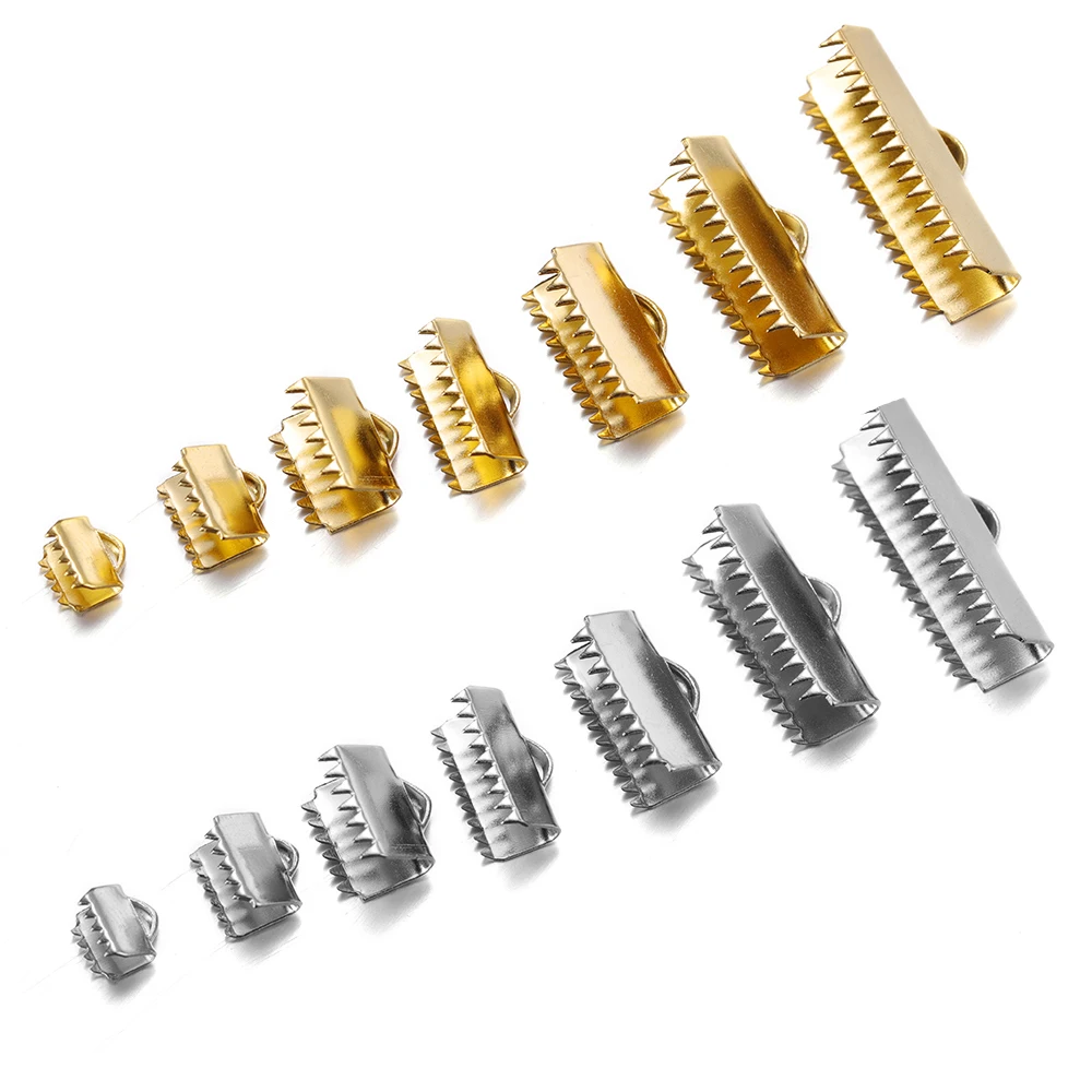 20-30 Stück 6,5-25mm Edelstahl Crimp-End perlen Schnallens pitzen Verschluss schnur flache Abdeckung Verschlüsse Anschlüsse für DIY Schmuck herstellung