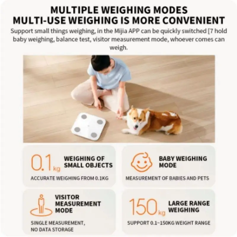 Xiaomi Body Fat Scale S400 Bluetooth 5.0 Weight Scale Smart Home Body Composition 150KG BMR Test Heart Rate Hidden LED Display