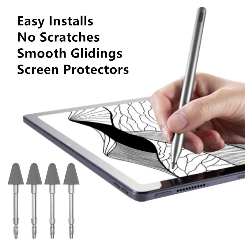4Pieces Drawing Pen Tips Easy Installs No Scratches Screen Protectors Smooth Glidings For Lenovo Precision Pen 3 Styluses Nibs