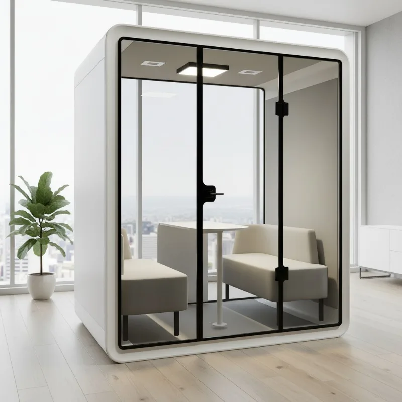 Movable Multi-Function Soundproof Telephone Booth Indoor Outdoor Multi-person Office Meeting Pod Acoustic Office Pods