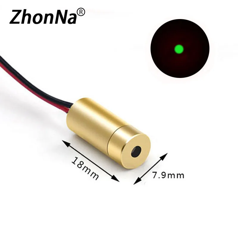 520 nm 5 mW grünes Licht-Lasermodul, Punkte, Grafiken, professionelles Lasermodul, Positionierungsvisier, Zubehör, Kupferkopf, 2,3–5 V