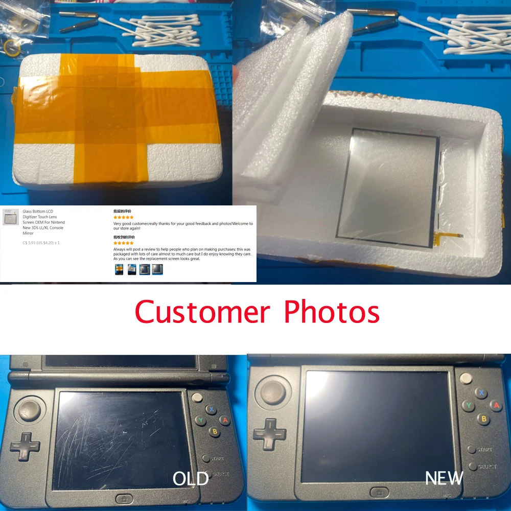 زجاج أسفل LCD محول الأرقام لوحة اللمس عدسة الشاشة OEM ل نينتندو 3DS LL/XL وحدة التحكم مرآة