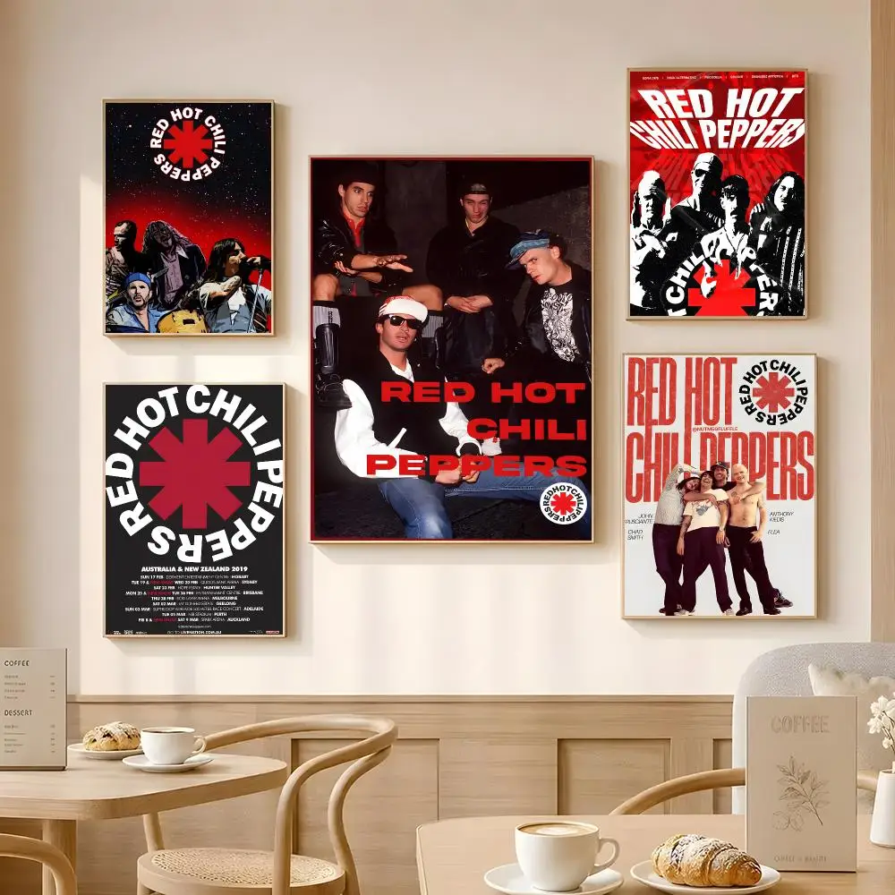 Band Red Hot Chili Peppers Poster Poster Self-adhesive Art Waterproof Paper Sticker Coffee House Bar Room Wall Decor
