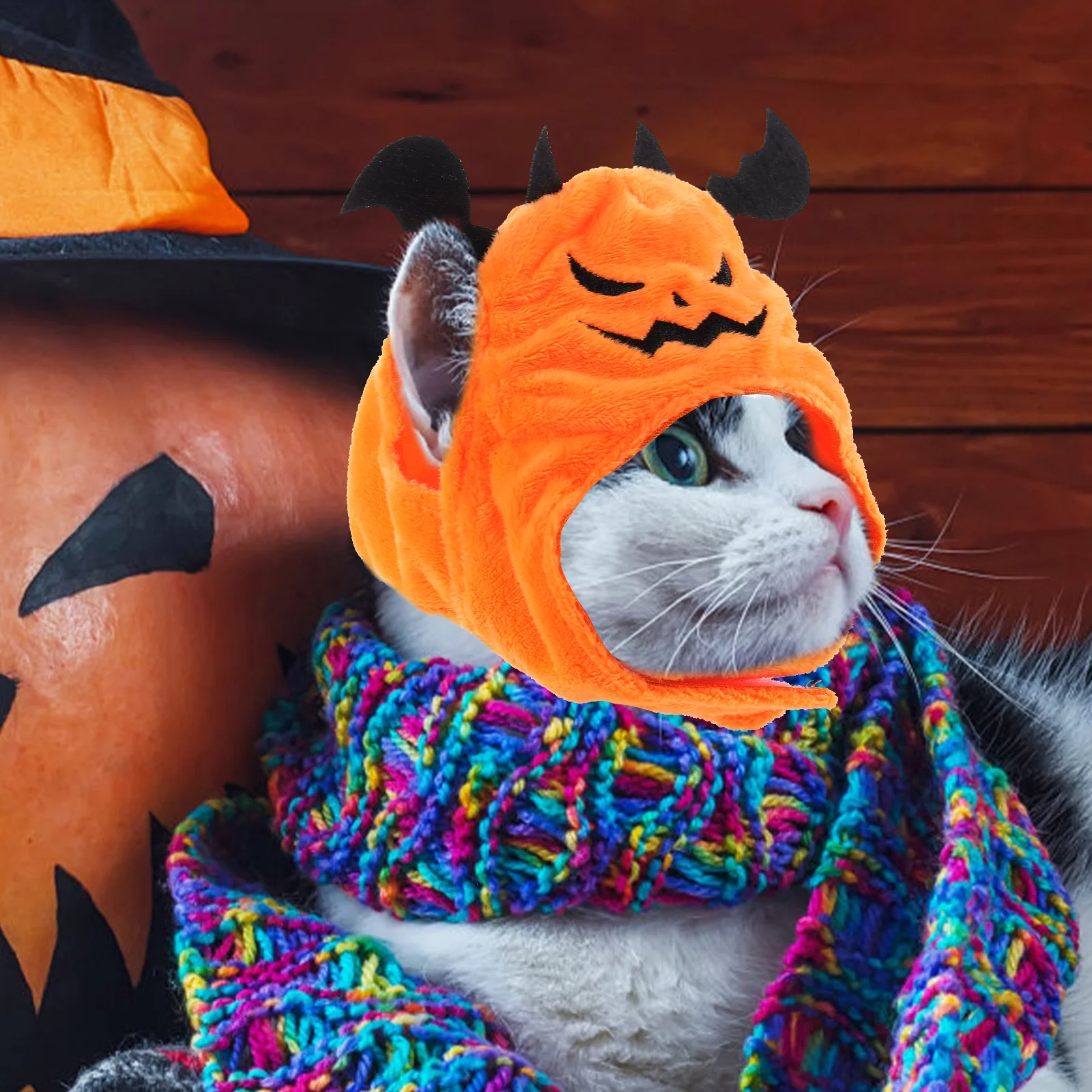 

Pet Halloween Hat Kitten Bat Design Comfortable Warm Hat Party Cosplay Pet Cat Dog Costume Hats for Cats Cosplay Accessory