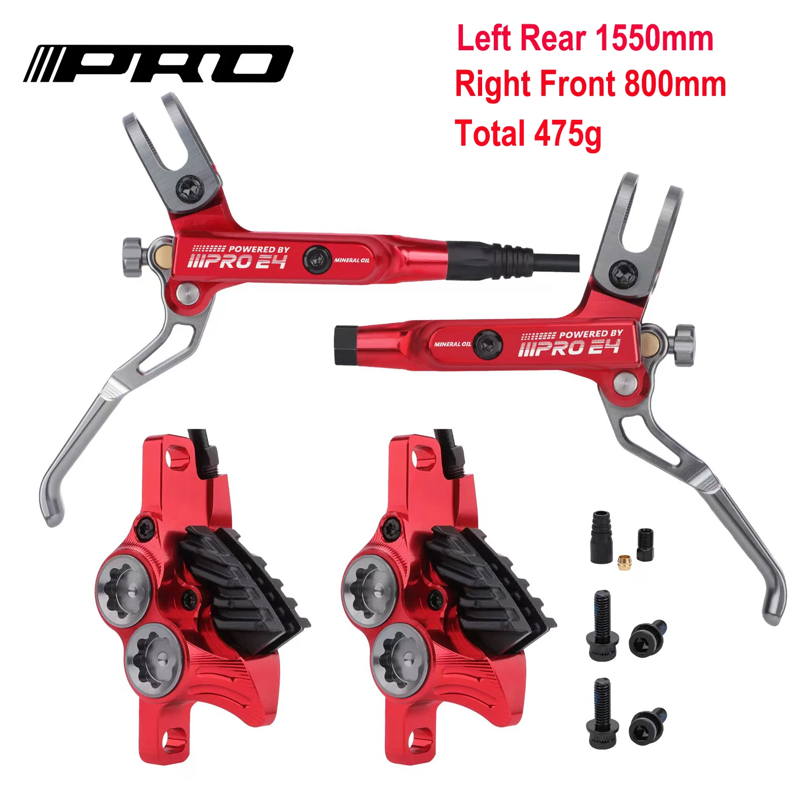 IIIPRO E4 C5X4 超軽量4ピストン自転車油圧ブレーキ 800/1550mm MTB