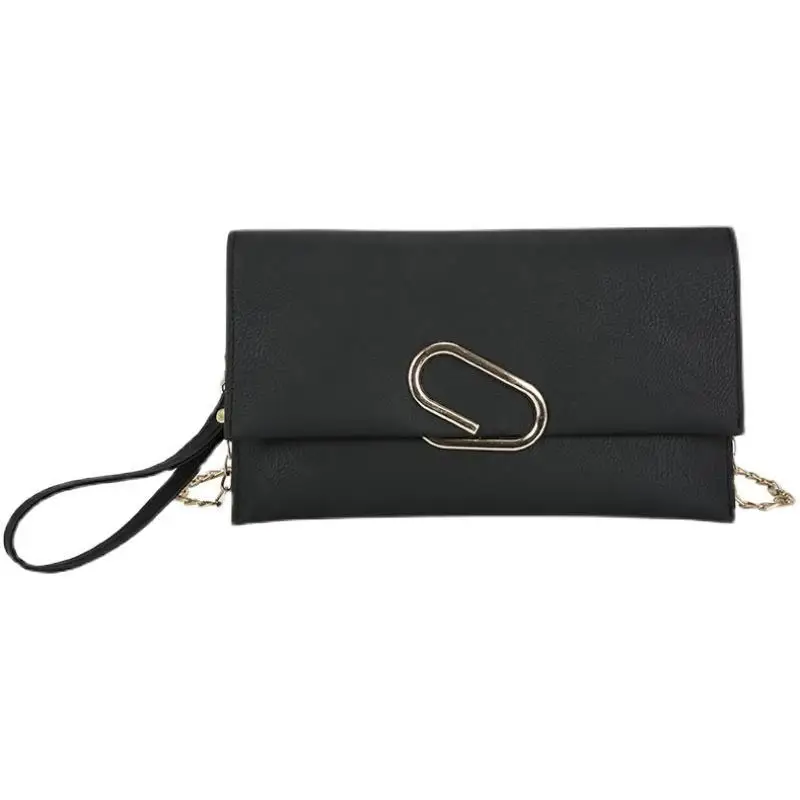 

Korean Women's Handheld Envelope Small Bag Unique Flip Metal Buckle Single Shoulder Bag Oblique Straddle Bag