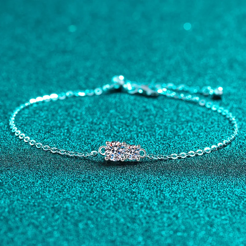 

Exquisite Bracelet Women's 0.7CT Moissanite PT950 Platinum - Soft diamond shine, minimalist durable, afternoon tea style