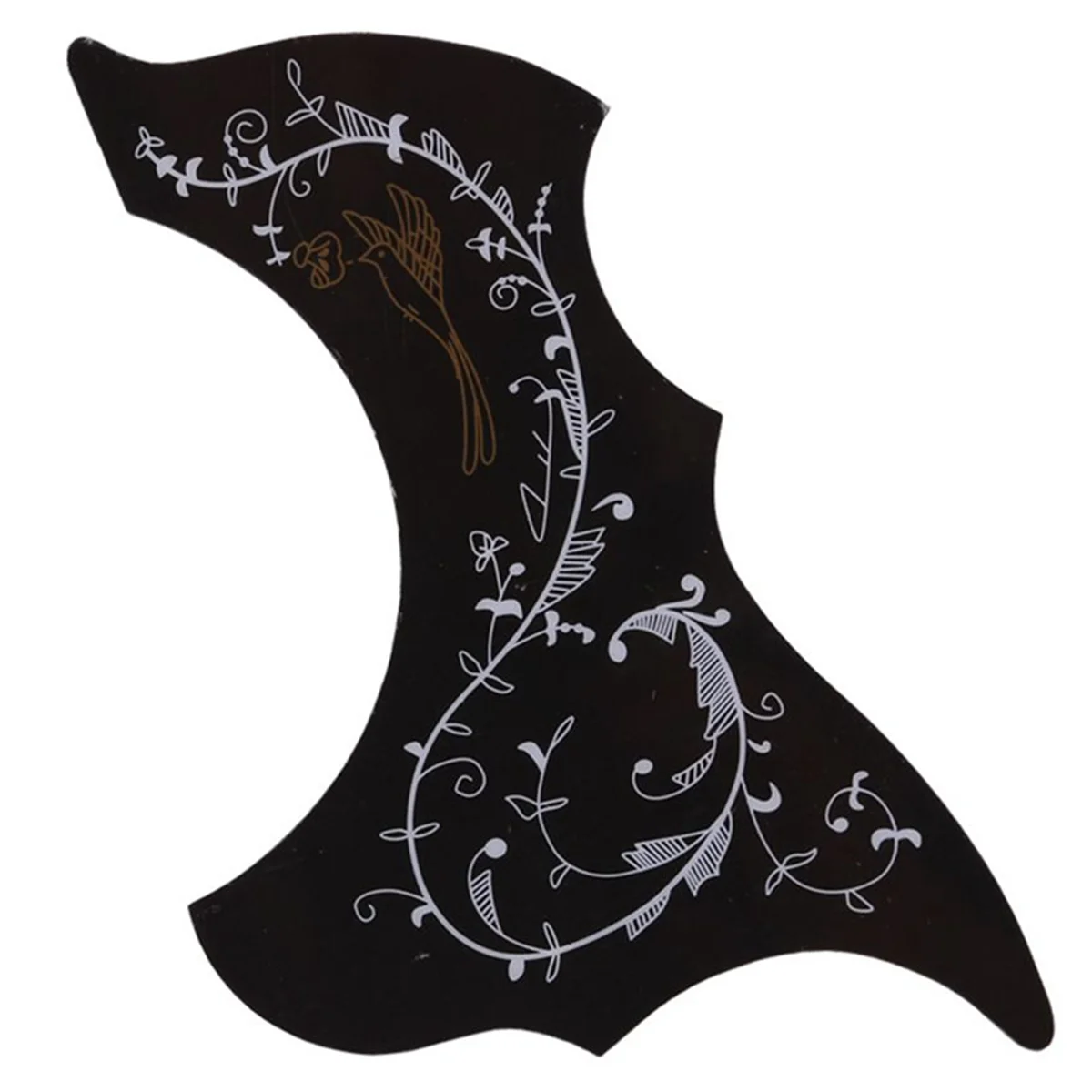 Black Flower and Bird Guitar Pickguard Decorative Self-Viscous Sticker String Guitar Guard Protection Patch