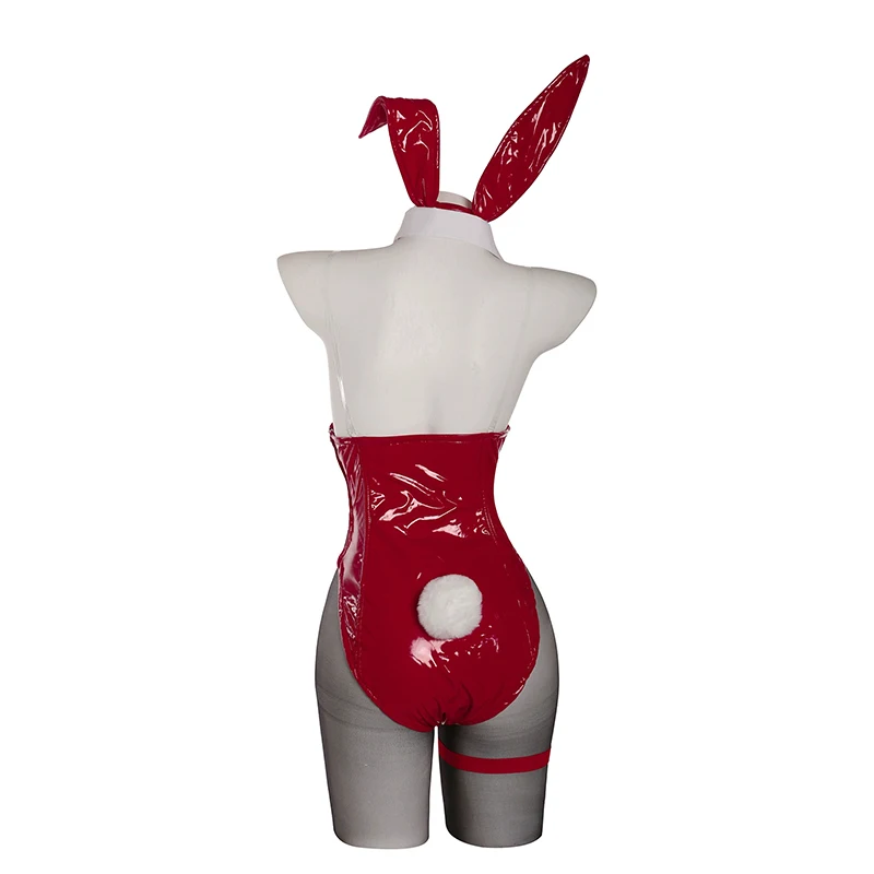 ROLECOS Game HMS Anniversary New Taihou Bunny Costume Red Leather Women Jumpsuit Halloween Activity Party Role Play Outfits