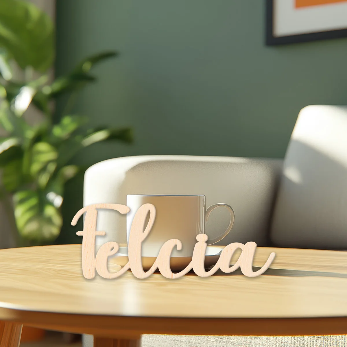 Modern minimalist custom solid wood name tag Semi finished DIY wooden letter name tags, self colored graffiti, parent-child han