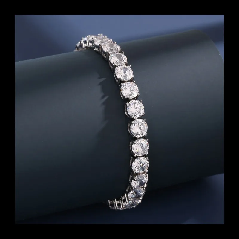 مجوهرات رائجة البيع S925 الفضة الزركون سوار الهيب هوب صف واحد الأبيض الزركون مجوهرات اكسسوارات