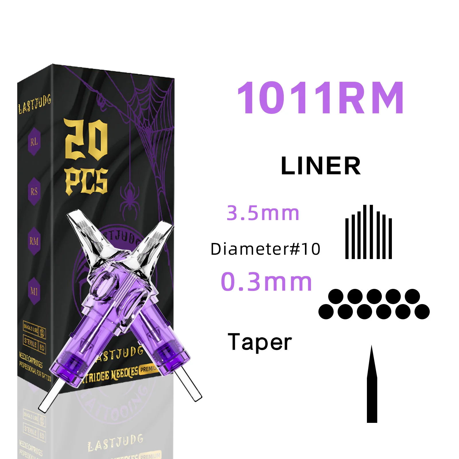 LASTJUDG Tattoo Naalden 20PCS Wegwerp Tattoo Naalden RL RS M1 RM Permanente Make-Up Tattoo Cartridge Naald Voor Tattoo Pen - afbeelding 1