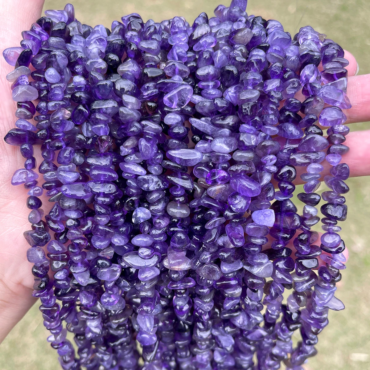 

32" Inch Natural Stone Amethyst Gravel Chip Bead Irregular Loose Crystal Bead for Jewelry Making DIY Necklace Bracelet Accessory