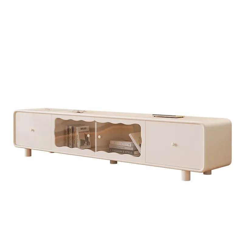 

Cream wind TV cabinet coffee table combination household living room modern simple small apartment floor cabinet