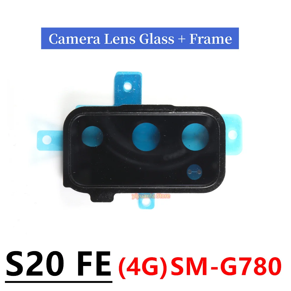 For Samsung Galaxy S20 Fe 4G 5G G780 G781 Rear Camera Glass Lens Back Camera Glass Cover Frame S20FE Replacement Parts