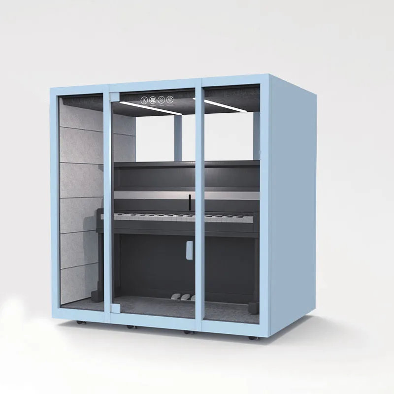 

Acoustical Office Booth Soundproof Office Phone Booth With Seating Private Noise Reduction Sound Proof Pod