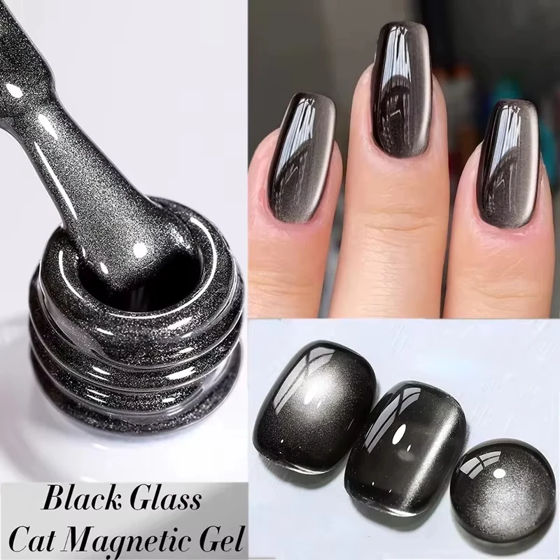BORN PRETTY Funkelnde Glasperle Katze Magnetischer Gel-Nagellack Flash White Spar Red Color Semi Permanent Soak Off UV Gel Lack
