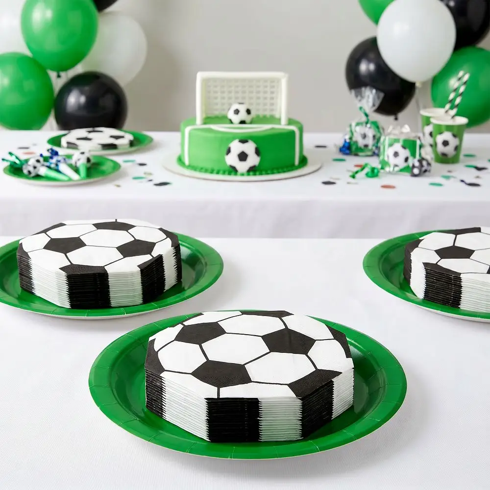 20Pcs Disposable Football Shaped Napkin Football Themed Thicken Disposable Party Napkin Convenient Soft