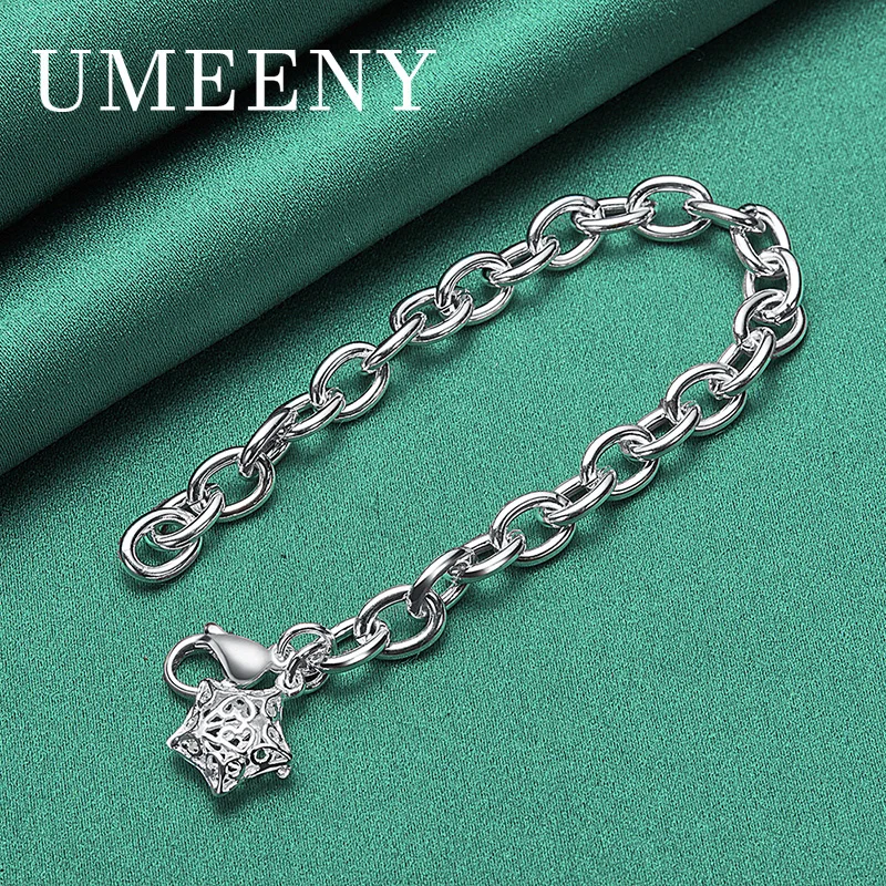 

Fashion 925 Sterling Silver 8 Inch Exquisite Star Bracelet Women Wedding Accessories Party Gift