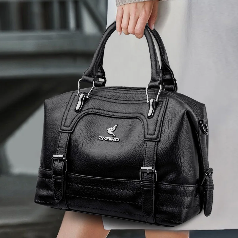 

Luxury Boston Soft Leather Handbags for Women Designer High Quality Women's Shoulder Crossbody Bags New Ladies Messenger Purses