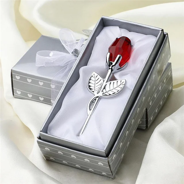 6 Colors Crystal Glass Rose Flower Figurines Craft Valentine's Day Favors X'mas Lovers' Gift Souvenir Home Wedding Decoration 6 6 Colors Crystal Glass Rose Flower Figurines Craft Valentine's Day Favors X'mas Lovers' Gift Souvenir Home Wedding Decoration 6