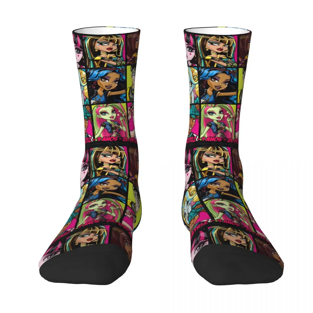 Monster High Dolls Collages Socks Autumn Stockings Casual Men Breathable Socks Graphic Running Sports Anti-Slip Socks