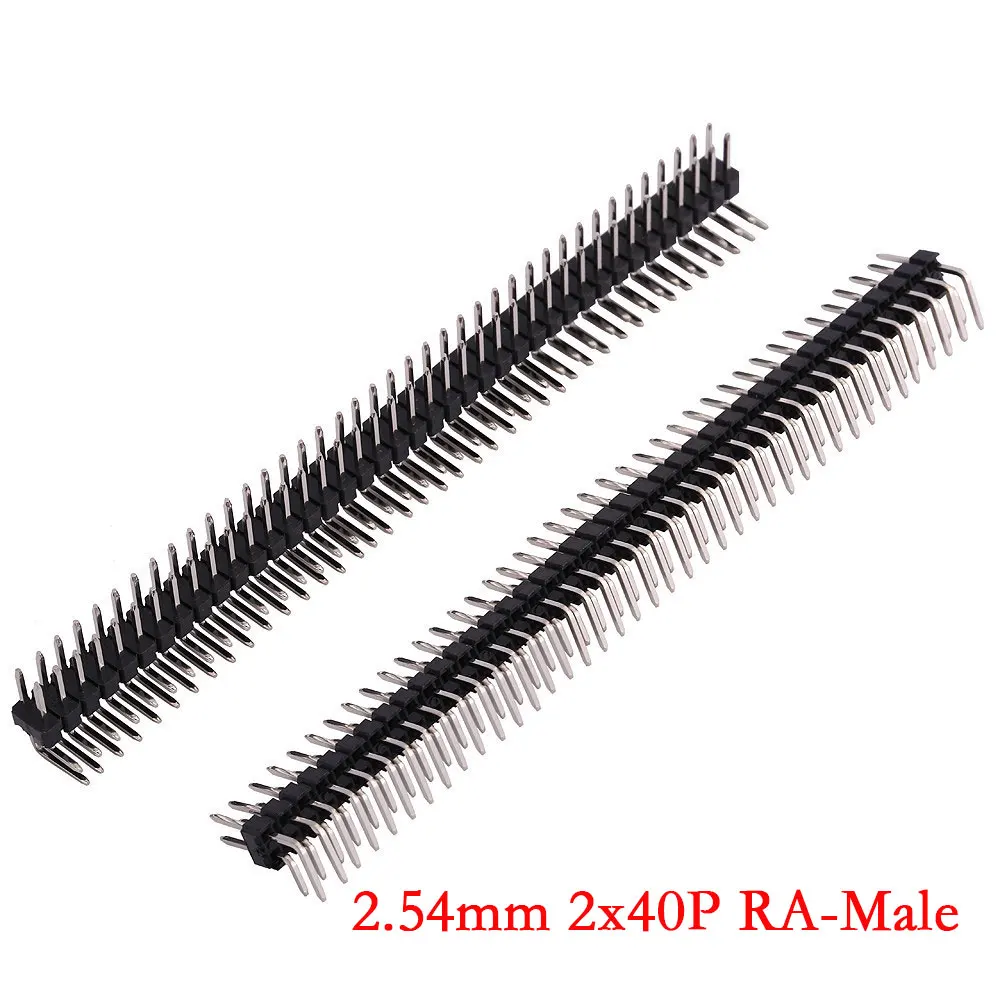 Toonhoogte 2.54mm 1x40Pin 2x40Pin 80Pin Enkele Dubbele Rij Vrouwelijke Mannelijke Header Strip Haakse SMT SMD Ronde Rechte Connector