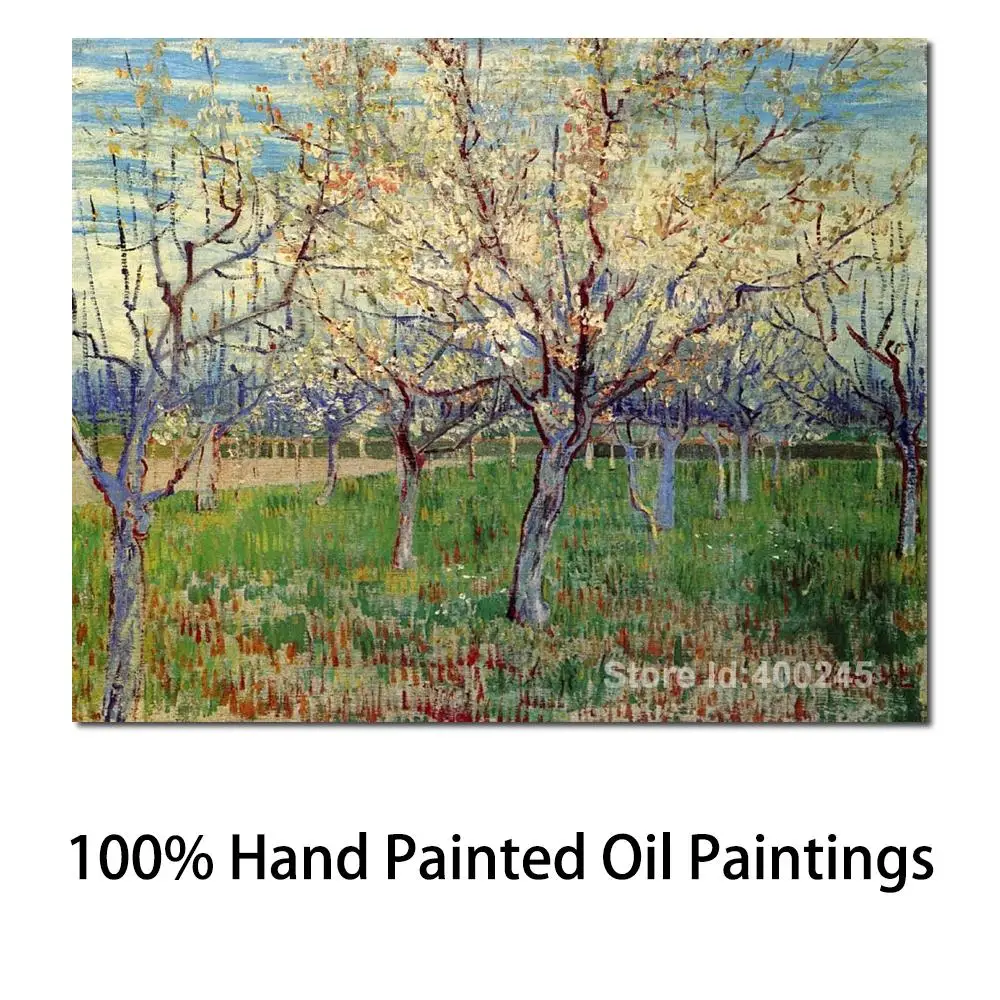 

Canvas Art Trees Painting Vincent Van Gogh Orchard Blossom Handmade Modern Landscape Artwork Living Room Wall Decor High Quality