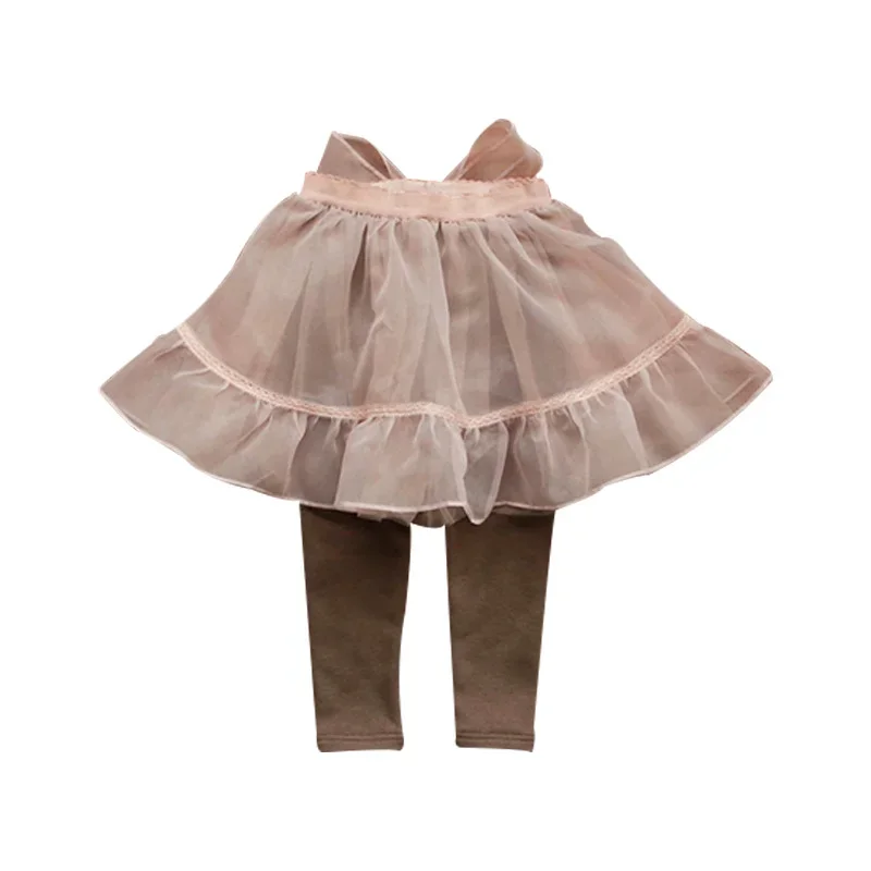 Cotton Baby Girls Leggings Lace Princess Skirt-pants Autumn Winter Thick Children Slim Skirt Trousers 2-11Yrs Kids Clothes CC078 image 5