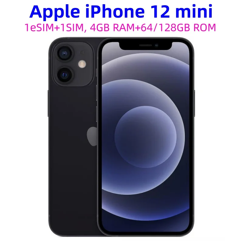 98% Baru Tidak Terkunci Asli Apple iPhone 12 mini 4GB RAM 64/256GB ROM IOS A14 5.4 ''Ponsel Ganda 12MP 5G