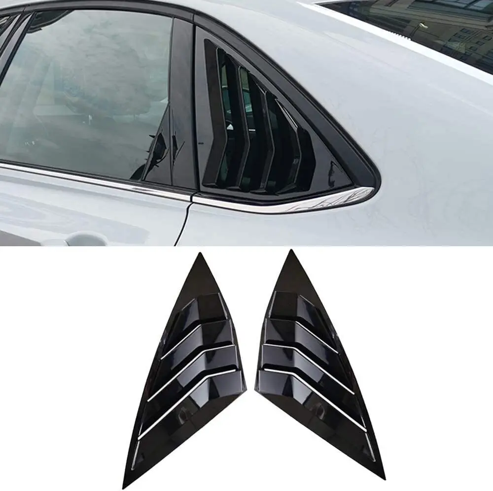 Pair Rear Window Side Vent Shutter Louver Cover Trim For VW Jetta A7 Mk7 GLI 2019-2022 Car Accessories Auto Parts Carbon Fiber