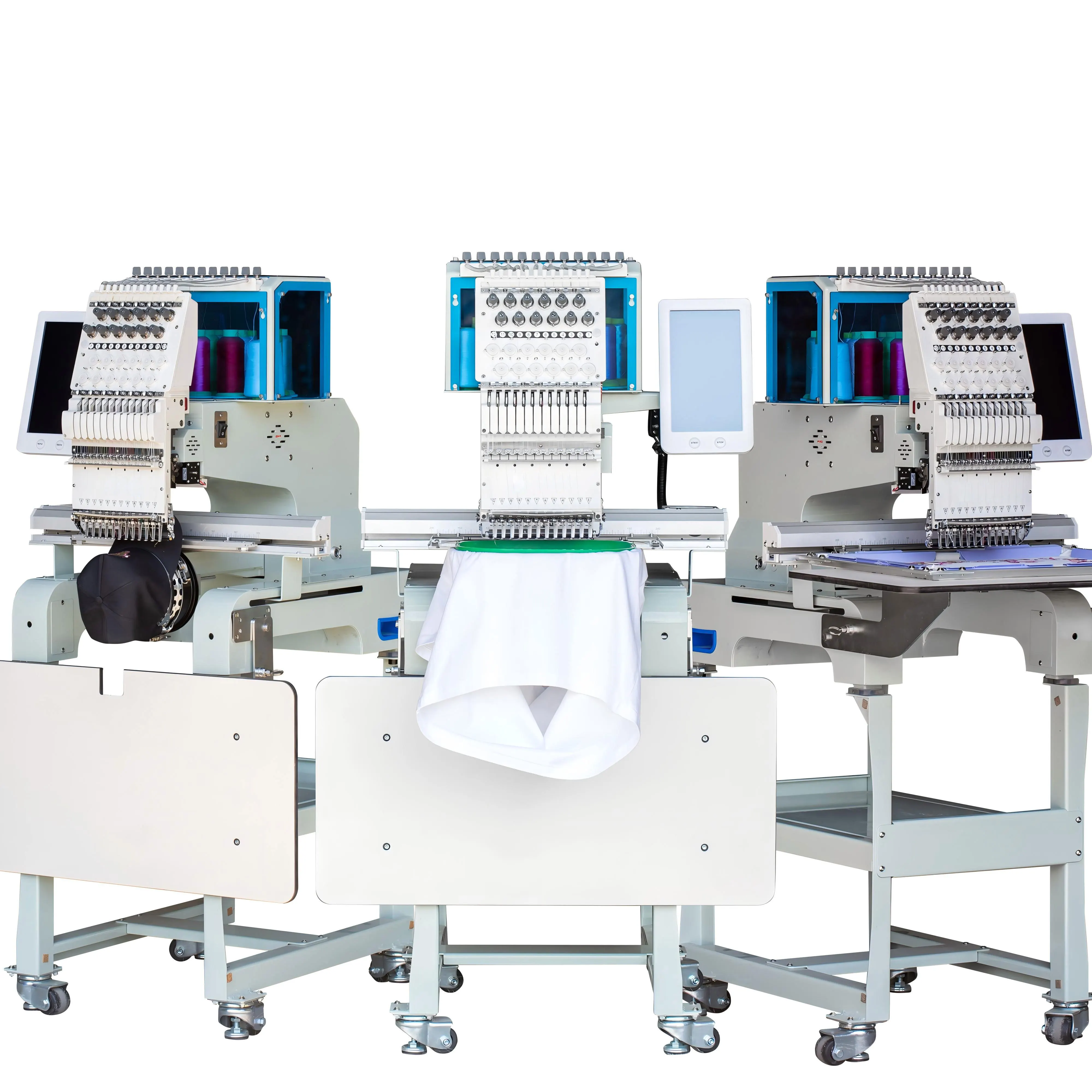 2026-MYSEW MJS1201 Automatic Small Clothing Garment Hat Computerized Single Head 12 Needle Computer Industrial EmbroideryMachine