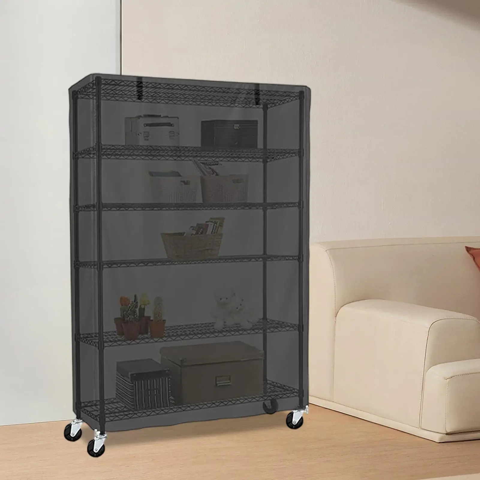 Waterproof Shelf Cover Waterproof Oxford Cloth Cover for Shelf Wire Rack Zipper Closure Indoor Outdoor Display Rack Protector